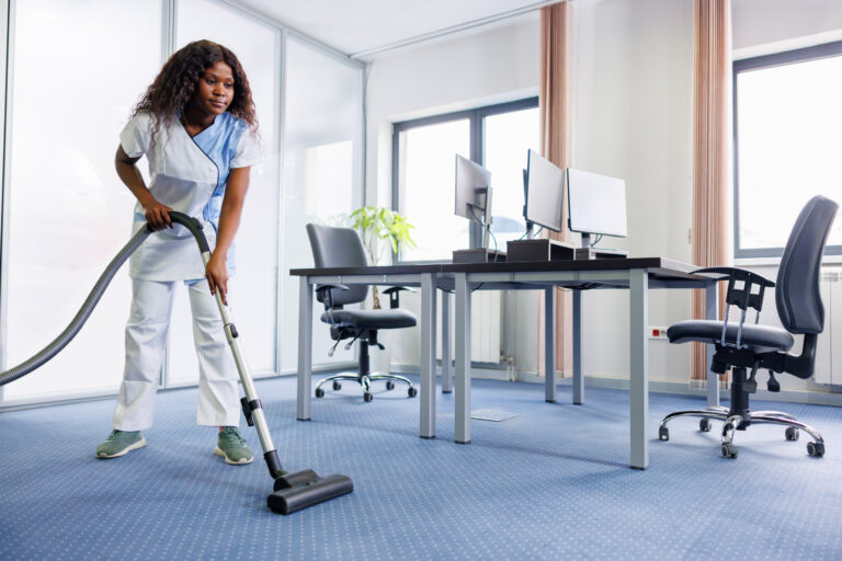 A clean and organized office space in Queens, NY, reflecting Maid 2 Click's professional cleaning services.